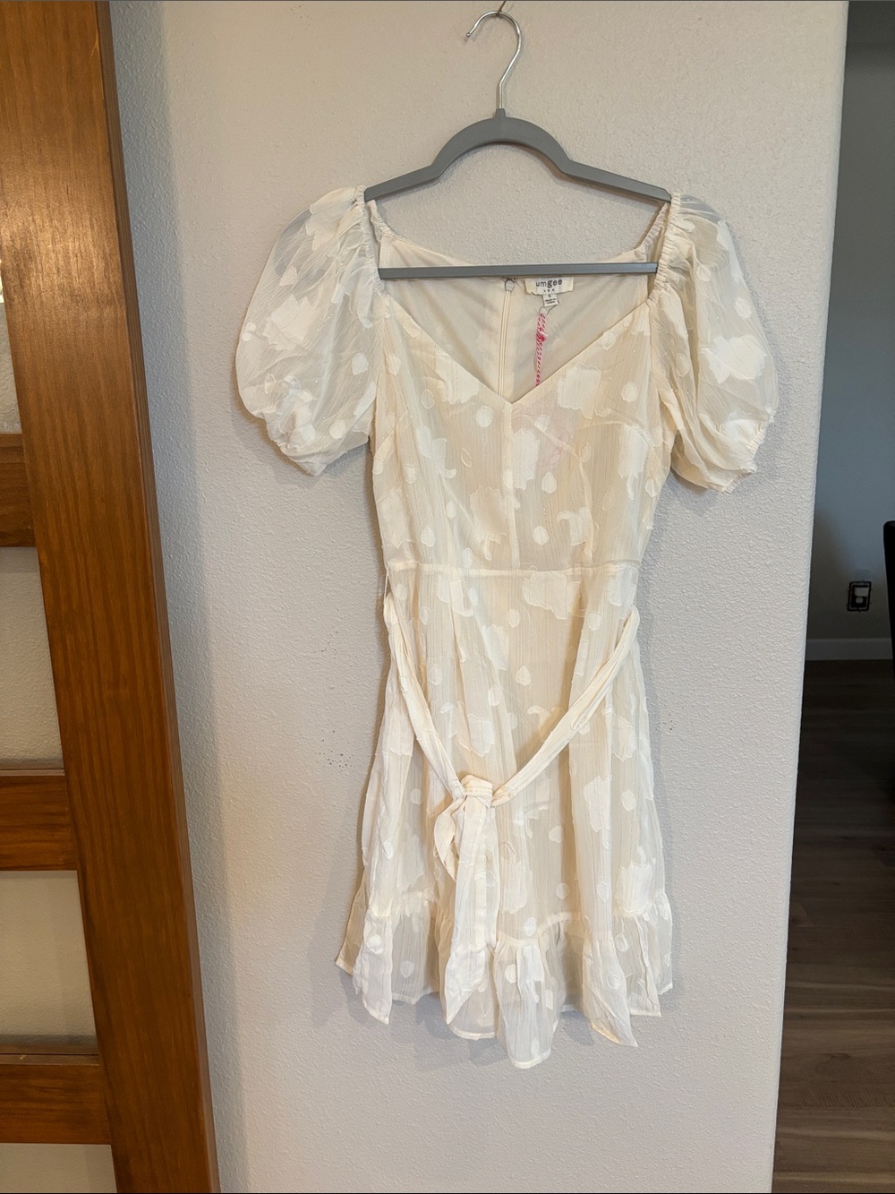 Umgee Cream Textured V-Neck Mini Dress